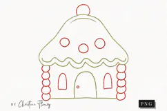 Hand Drawn Gingerbread House Clipart | Christmas PNG Product Image 1