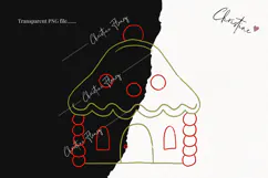 Hand Drawn Gingerbread House Clipart | Christmas PNG Product Image 2