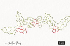 Hand Drawn Holly Clipart | Christmas PNG Product Image 1