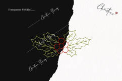 Hand Drawn Holly Clipart | Christmas PNG Product Image 2