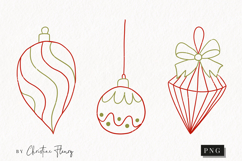 Hand Drawn Ornaments Clipart | Christmas PNG Product Image 1