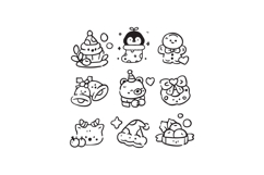 Hand drawn christmas outline icon collection concept Product Image 1