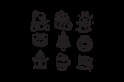 Hand drawn christmas outline icon collection design Product Image 2