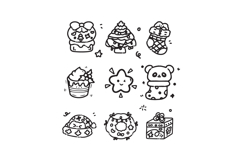 Hand drawn christmas outline icon collection graphic Product Image 1