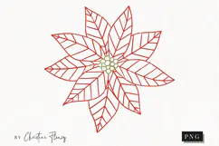 Hand Drawn Poinsettia Clipart | Christmas PNG Product Image 1