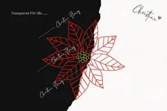 Hand Drawn Poinsettia Clipart | Christmas PNG Product Image 2