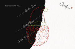Hand Drawn Santa Heads Clipart | Christmas PNG Product Image 2