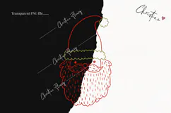 Hand Drawn Santa Heads Clipart | Christmas PNG Product Image 2
