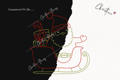 Hand Drawn Santa in Sled Clipart | Christmas PNG Product Image 2