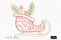 Hand Drawn Sled Clipart | Christmas PNG Product Image 1