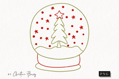 Hand Drawn Snow globe Clipart | Christmas PNG Product Image 1