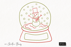Hand Drawn Snow globe Clipart | Christmas PNG Product Image 1