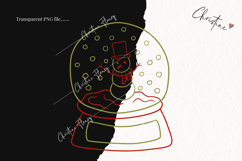 Hand Drawn Snow globe Clipart | Christmas PNG Product Image 2