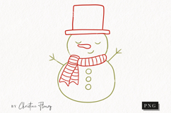 Hand Drawn Snowman Clipart | Christmas PNG Product Image 1