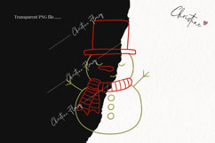 Hand Drawn Snowman Clipart | Christmas PNG Product Image 2