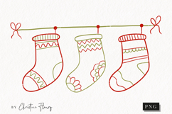 Hand Drawn Stocking Clipart | Christmas PNG Product Image 1