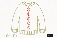 Hand Drawn Sweater Clipart | Christmas PNG Product Image 1