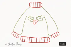 Hand Drawn Sweater Clipart | Christmas PNG Product Image 1