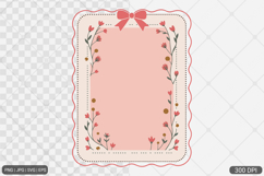 Hand Drawn Coquette Frame Clipart SVG PNG Product Image 1