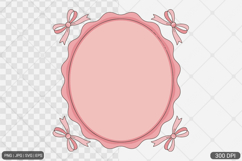 Hand Drawn Coquette Frame Clipart SVG PNG Product Image 1