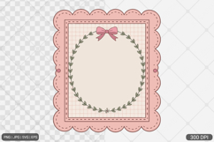 Hand Drawn Coquette Frame Clipart SVG PNG Product Image 1