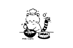 Hand drawn cute animal cat illustration activity graphic Product Image 1