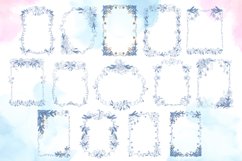 Blue Chinoiserie Christmas Line Art SVG Frames, PNG Clipart Product Image 2