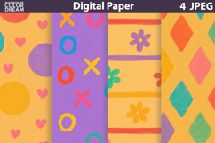 Hand Drawn Digital Paper | Rainbow Kids Background Product Image 1