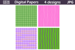 Hand Drawn Digital Paper | Abstraction stripes Background Product Image 2