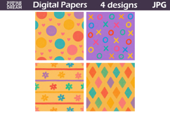 Hand Drawn Digital Paper | Rainbow Kids Background Product Image 2