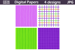 Hand Drawn Digital Paper | Abstraction stripes Background Product Image 2