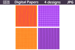 Hand Drawn Digital Paper | Abstraction stripes Background Product Image 2
