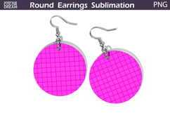 Pink Geometric Round Earrings | Hand Drawn Line Earrings Product Image 1
