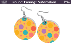 Rainbow Polka Dot Round Earrings | Hand Drawn Heart Earrings Product Image 1