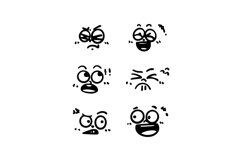 Hand drawn face smiley emoticon collection 03 design Product Image 1