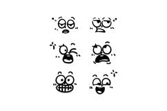 Hand drawn face smiley emoticon collection 04 design Product Image 1