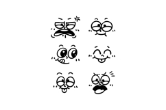 Hand drawn face smiley emoticon collection 05 design Product Image 1
