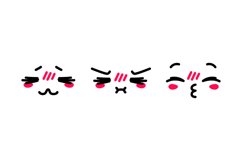 Hand drawn flat kawaii face illustration Product Image 1
