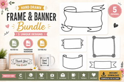 5 Hand Drawn Banner and Frame Product Image 1