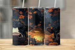 Hand Drawn Halloween Cow Tumbler Sublimation Wrap Product Image 1
