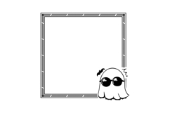 Hand drawn halloween ghost frame art element design Product Image 1