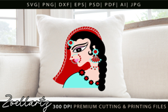 Indian Bride SVG PNG EPS DXF Cut Files Woman Illustration Product Image 7