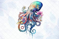 Hand Draw Octopus Watercolor Sublimation Clipart Product Image 6
