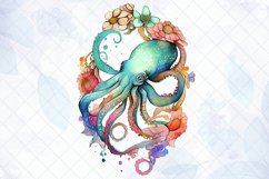 Hand Draw Octopus Watercolor Sublimation Clipart Product Image 5