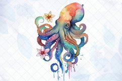 Hand Draw Octopus Watercolor Sublimation Clipart Product Image 4