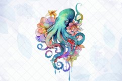 Hand Draw Octopus Watercolor Sublimation Clipart Product Image 3