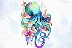 Hand Draw Octopus Watercolor Sublimation Clipart Product Image 2