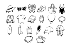 Hand Drawn Summer Beach Fashion Accessories Doodle Icon Product Image 2