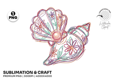 floral seashell png, seashell clipart png, coastal clipart png, hand drawn seashell, summer shell clipart, ocean shell png, beach shell design, seaside clipart png, seashell sublimation, coastal summer png