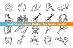 Hand Drawn Summer Outdoor Fun Doodle Icon Product Image 1